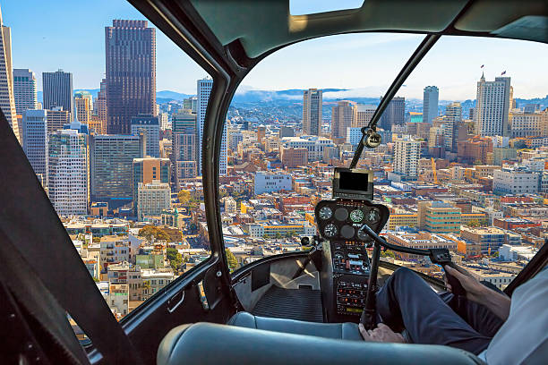 istock Helicopter in San Francisco downtown 629841130