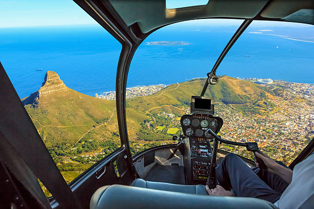 Scenic flight Cape Town stock photo