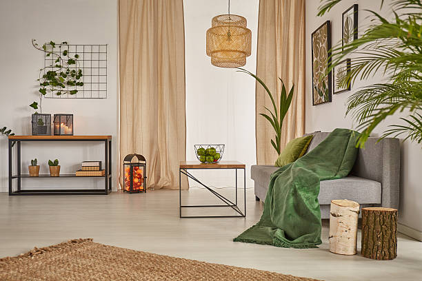 istock Living room with chandelier 629863494