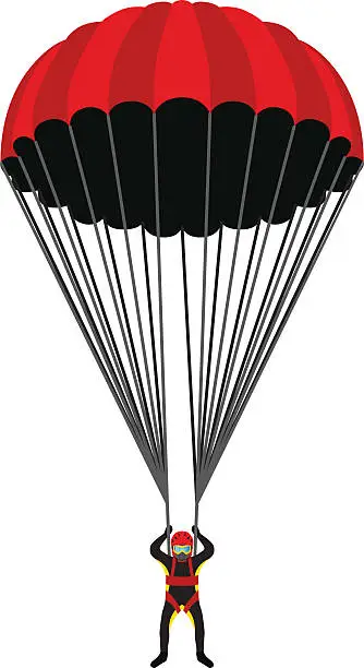 Vector illustration of Skydiving school, academy illustration. Parachutist, extreme sport
