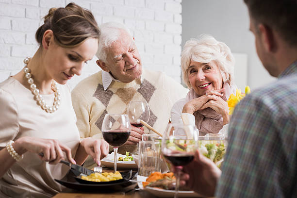 istock Family eating together at the table 629866954