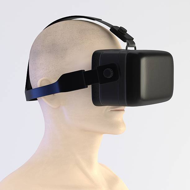 istock 3d render of character with VR headset 629940974