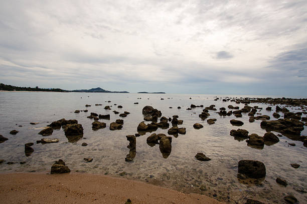 istock Beautiful stone beach and sea wave 629943514