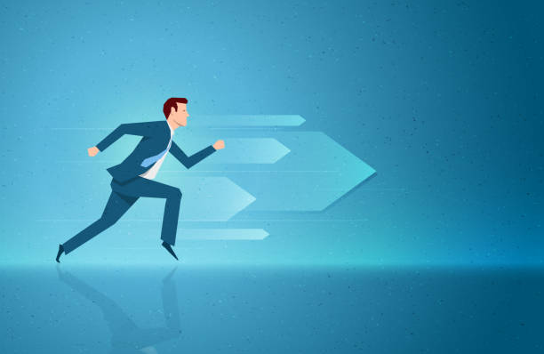 Business concept vector illustration Business concept vector illustration. Success, race, competition, process concept. Elements are layered separately in vector file. professional runner stock illustrations