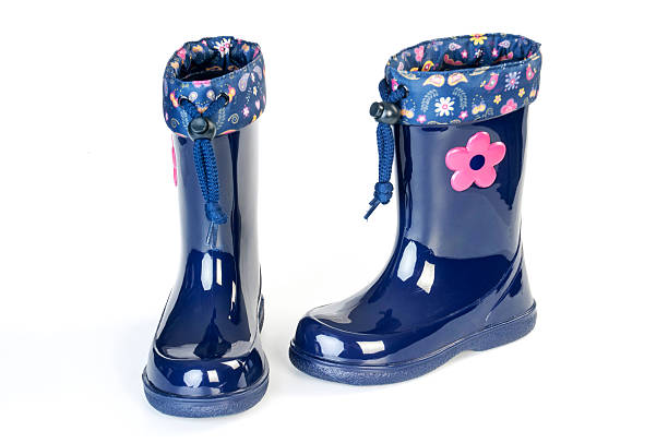 istock Navy blue boots for little girls 629950306
