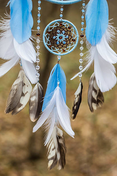 istock Dreamcatcher made of feathers, leather, beads, and ropes 629955486
