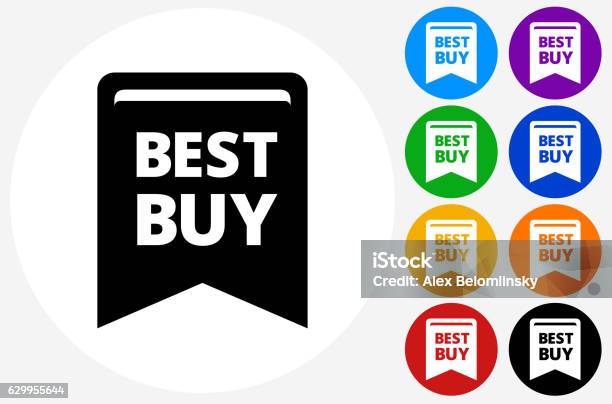 Best Buy Icon On Flat Color Circle Buttons Stock Illustration - Download Image Now - Blue, Buy - Single Word, Buying