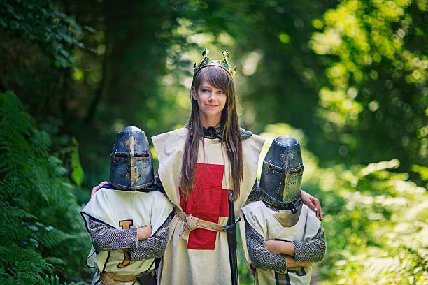 istock Young queen and her bodyguards 629957838