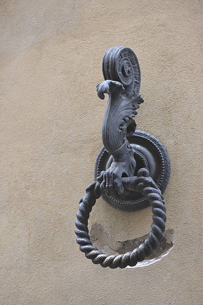 istock Outdoor old horse hitching ring on a historical wall 629959354