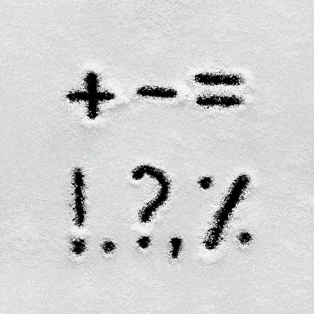 istock Winter alphabet, symbols and numbers hand written on snow. 629960974