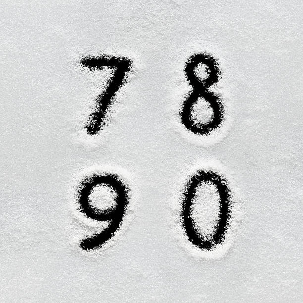 istock Winter alphabet, symbols and numbers hand written on snow. 629961068