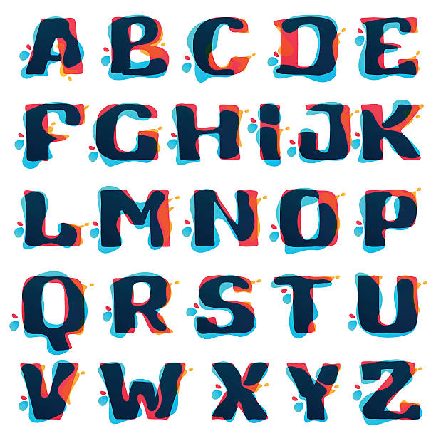 istock Alphabet icons with colorful watercolor splashes. 629963410
