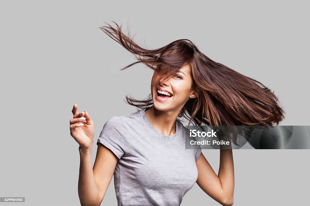 Schöne emotionale Frau genießt das Leben - Lizenzfrei Frauen Stock-Foto