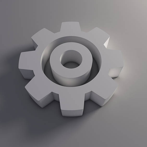 istock White Gear Isolated in Background. 3D Render Illustration 629984560