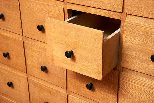 istock Wooden cabinet with drawers 629984902