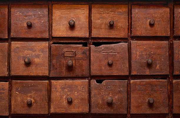istock Wooden cabinet with drawers 629986422