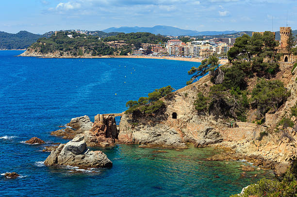 istock Summer sea rocky coast view (Spain). 629986734