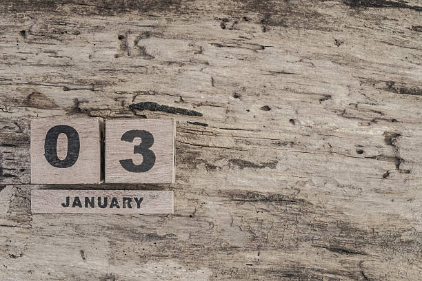 istock Cube calendar for january on wooden background 629987630