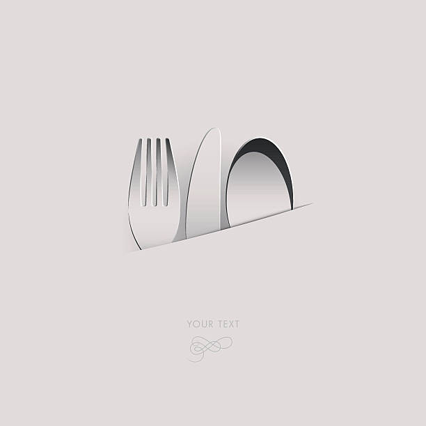 ilustraciones, imágenes clip art, dibujos animados e iconos de stock de knife_fork_spoon_white - silverware place setting napkin fork