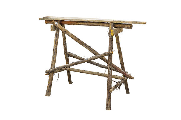 istock Wooden scaffolding isolated on white background with clipping paths. 629993922