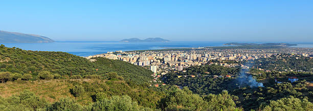 istock Morning top view on Vrore town (Albania). 629994354