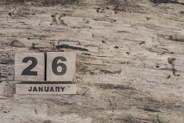 istock Cube calendar for january on wooden background 629997366