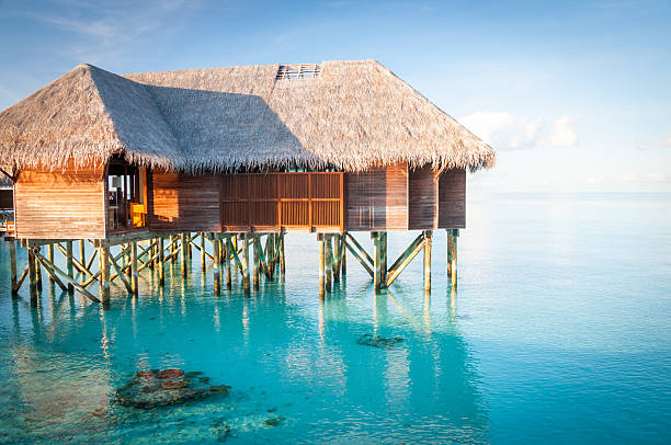 istock Water villa in the ocean 629997862