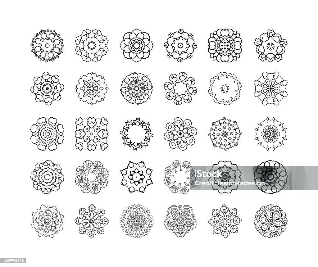 Small Circular Pattern Circular Pattern Set Stock Illustration - Download Image Now - Circle ...