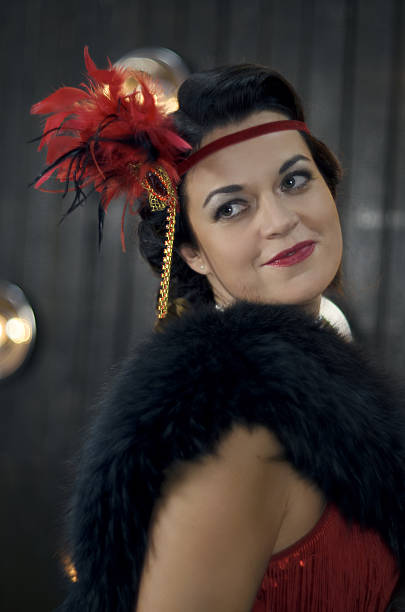istock Middle aged beautiful women in Greate Gatsby style 629998644