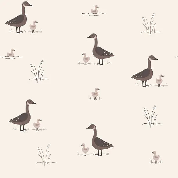 Vector illustration of Seamless Pattern with Geese