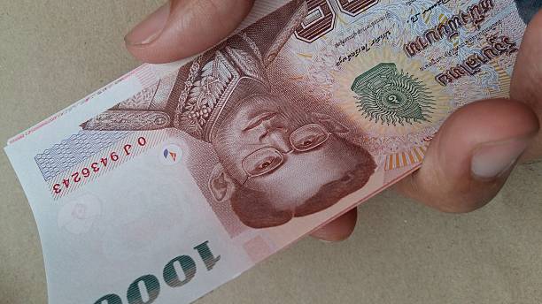 istock Close up of stack Thai money in current business 630007248