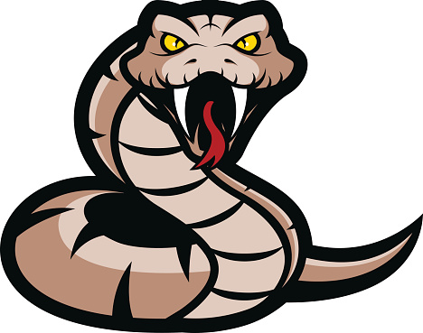Clipart picture of a viper snake cartoon mascot logo character