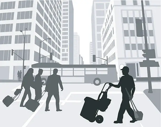 Vector illustration of Big City Street Cleaner