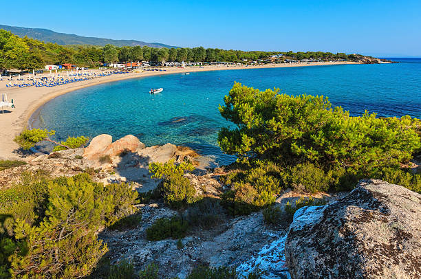 istock Summer morning Platanitsi beach (Greece). 630019676