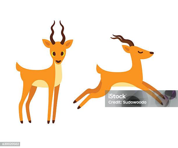 Antelope Cartoon Illustration Stock Illustration - Download Image Now - Safari Animals, Africa, Animal