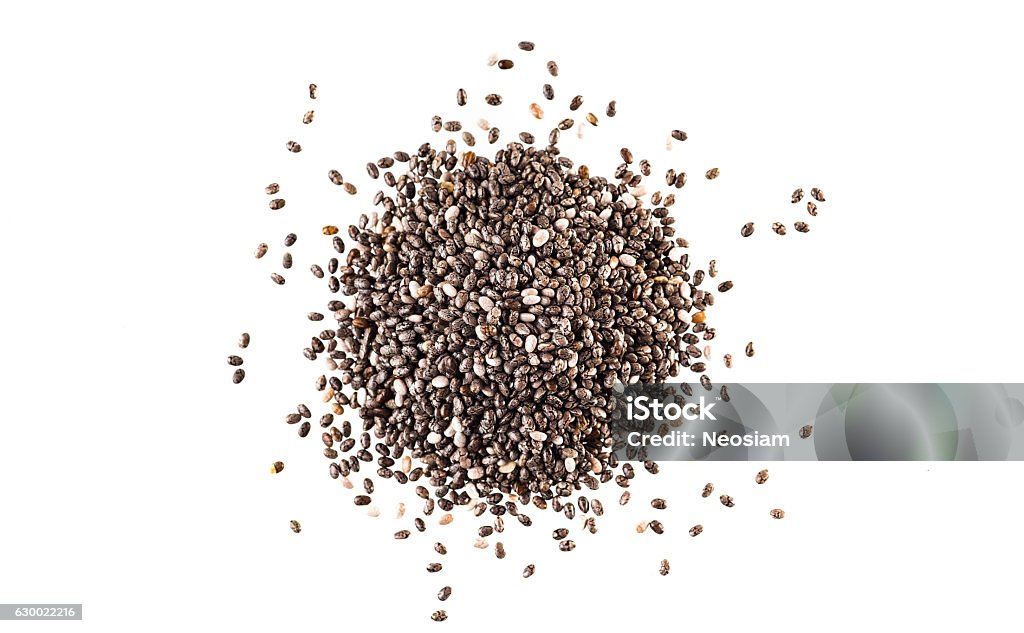 Chia seeds Chia seeds isolated with white background. Chia seed Stock Photo