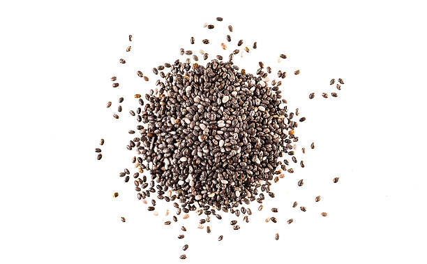 sementes de chia - chia seed spoon food imagens e fotografias de stock