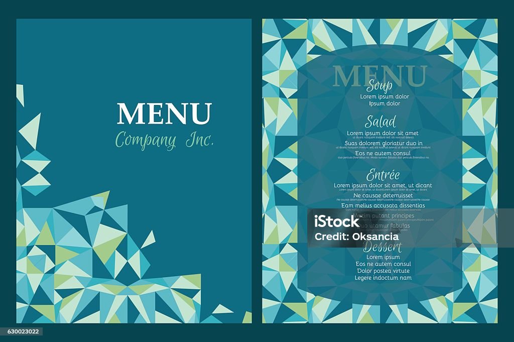 Abstract Menu Vector Menu Template Design With Geometric Abstract Pattern Great For ...