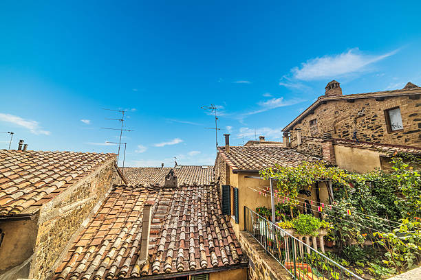 tile roofs in Montepulciano, Italy
