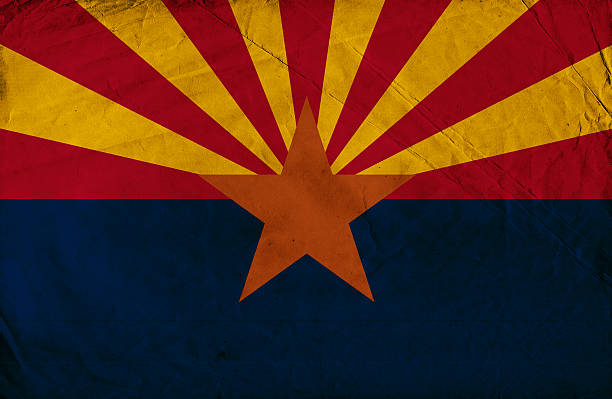 Arizona flag in grunge and vintage style.