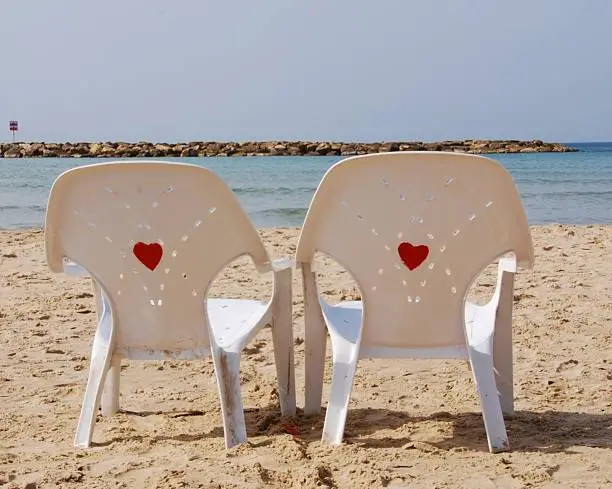 Beach chairs overlooking the sea