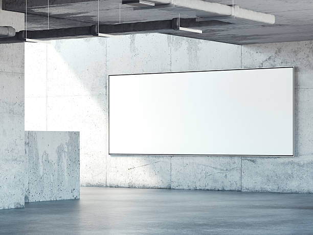 istock Billboard on the concrete wall of parking. 3d rendering 630040092