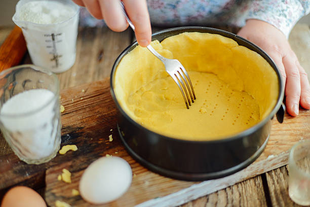 istock Close up view of baker kneading dough. Homemade bread. 630049008