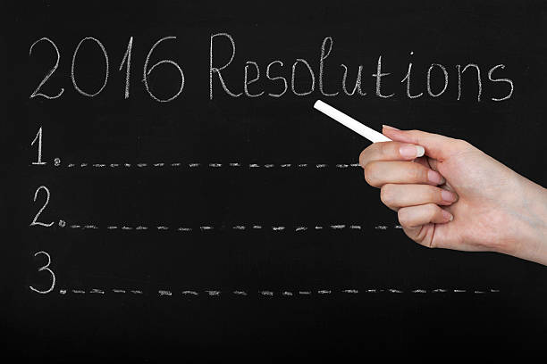 Resolutions Drawing 2016 on Blackboard Resolutions Drawing 2016 on Blackboard the human body writing black human hand stock pictures, royalty-free photos & images