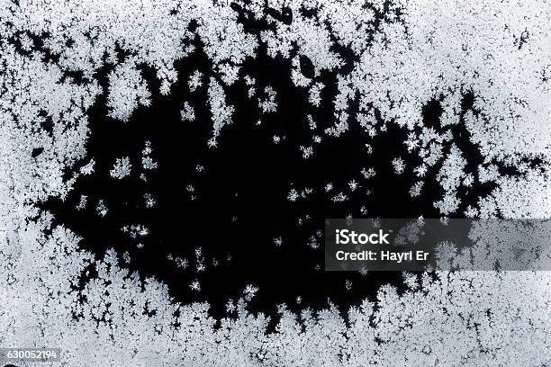 Frosted Window Frame Stock Photo - Download Image Now - Frost, Ice, Frozen