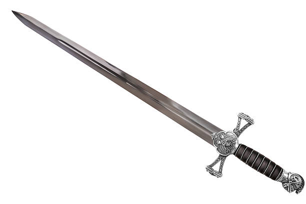 sword disposed by diagonal - sword imagens e fotografias de stock