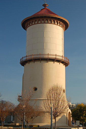 The Old Water Tower in Fresno, California was built in 1894 and registered as a National Historic Landmark