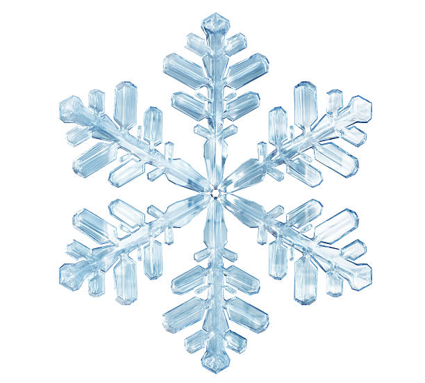 Snowflake Snowflake isolated, fresh with light blue cold colors. Realistic and very high detailed with prismatic light and details. Modeled with macro reference shots of snowflakes. HDRI lightening. snow flakes stock pictures, royalty-free photos & images