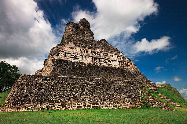 Xunantunich Pyramid Belize Xunantunich pyramid is an ancient pyramid in Belize. archaelogy stock pictures, royalty-free photos & images