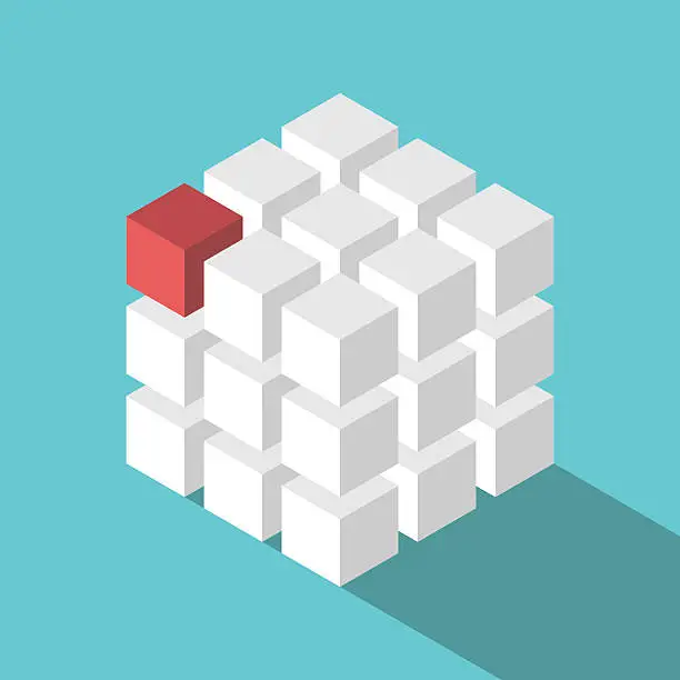 Vector illustration of Cube assembled of blocks